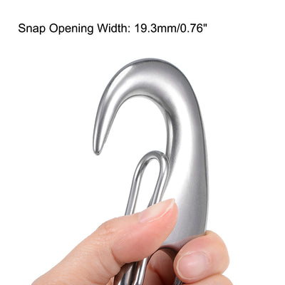 Harfington Carabiner Snap Hook,304 Stainless Steel Spring Gate Snap Hook Clip 100mm/3.93" Silver Tone