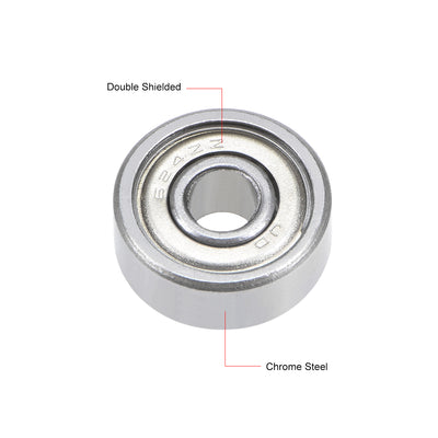 Harfington Uxcell Deep Groove Ball Bearings Metric Double Shielded Chrome Steel P0 Z1 Bearing