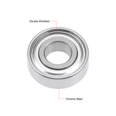 Harfington Deep Groove Ball Bearings Metric Double Shielded Chrome Steel Balls
