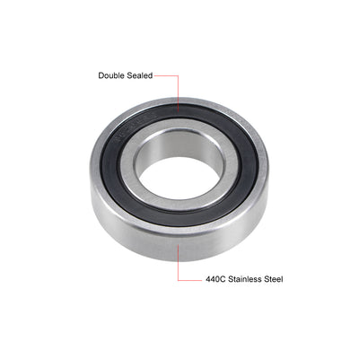 Harfington Uxcell Deep Groove Ball Bearings Double Sealed Stainless Steel
