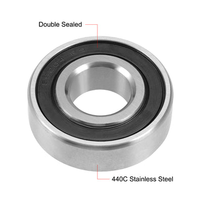 Harfington Uxcell Deep Groove Ball Bearings Double Sealed Stainless Steel