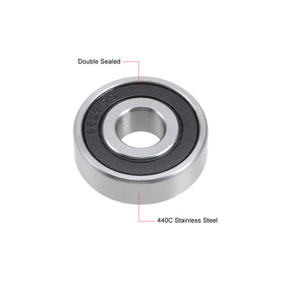 Harfington Uxcell Deep Groove Ball Bearings Double Sealed Stainless Steel