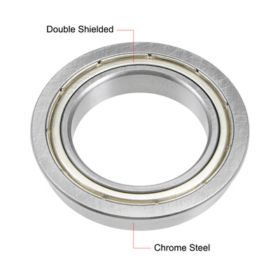 Harfington F6805ZZ Flange Ball Bearing 25x37x7mm Shielded Chrome Bearings