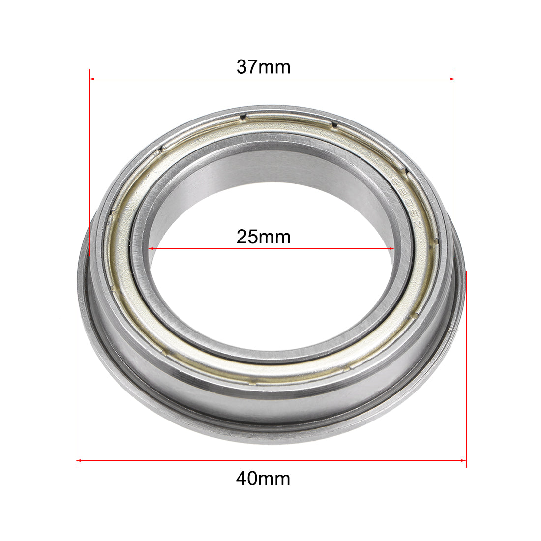 Harfington F6805ZZ Flange Ball Bearing 25x37x7mm Shielded Chrome Bearings