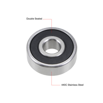 Harfington Uxcell Deep Groove Ball Bearings Double Sealed Stainless Steel