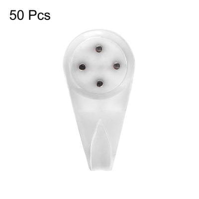 Harfington 13lbs Hardwall Hanger for Hardware, Fasteners & Hooks Wall Mount Non-mark Hook Picture Photo Frame Hangers, 50 Pcs