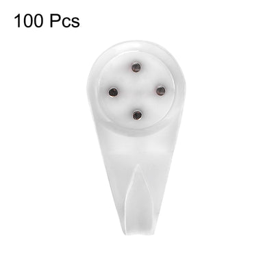 Harfington 13lbs Hardwall Hanger for Hardware, Fasteners & Hooks Wall Mount Non-mark Hook Picture Photo Frame Hangers, 100 Pcs