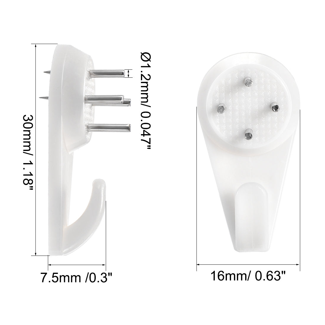 Harfington 13lbs Hardwall Hanger for Hardware, Fasteners & Hooks Wall Mount Non-mark Hook Picture Photo Frame Hangers (20 Pcs)