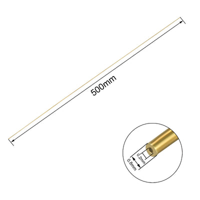 Harfington 0.2mm x 0.8mm x 500mm Brass Pipe Tube Round Bar Rod