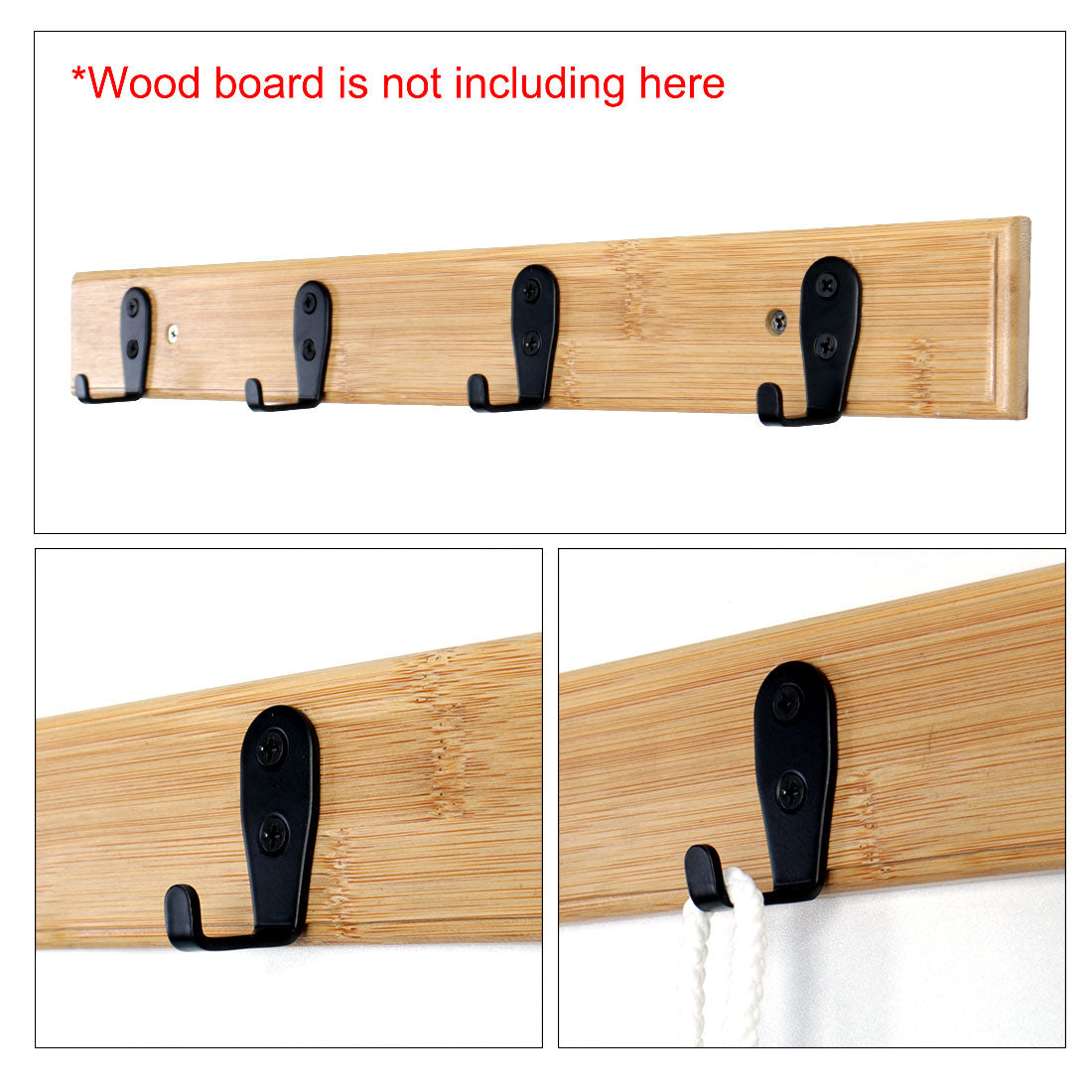 Harfington 12pcs Wall Hooks Stainless Steel 62mm Hook Coat Hat Bag Towel Wall DIY Hanger