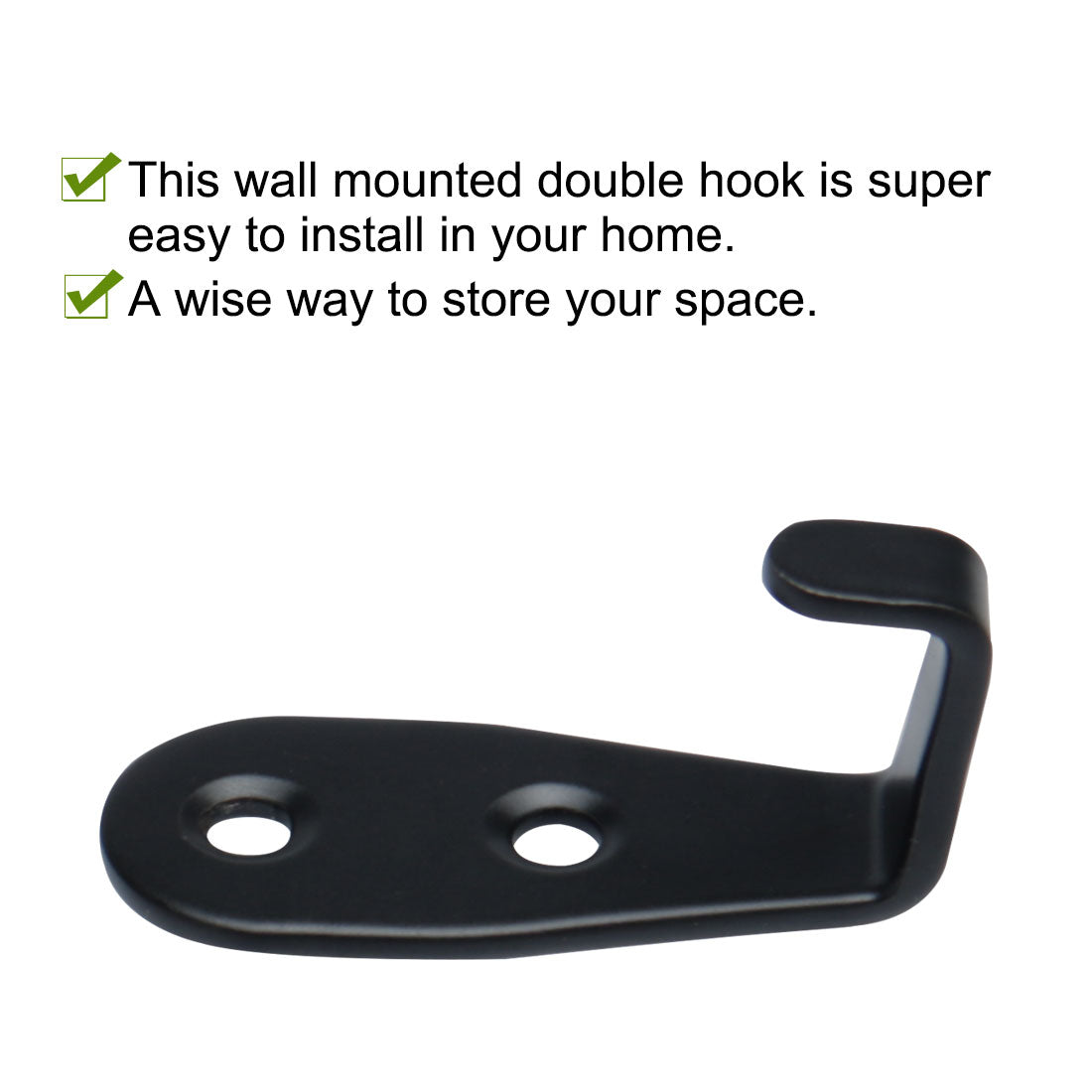 Harfington 12pcs Wall Hooks Stainless Steel 62mm Hook Coat Hat Bag Towel Wall DIY Hanger