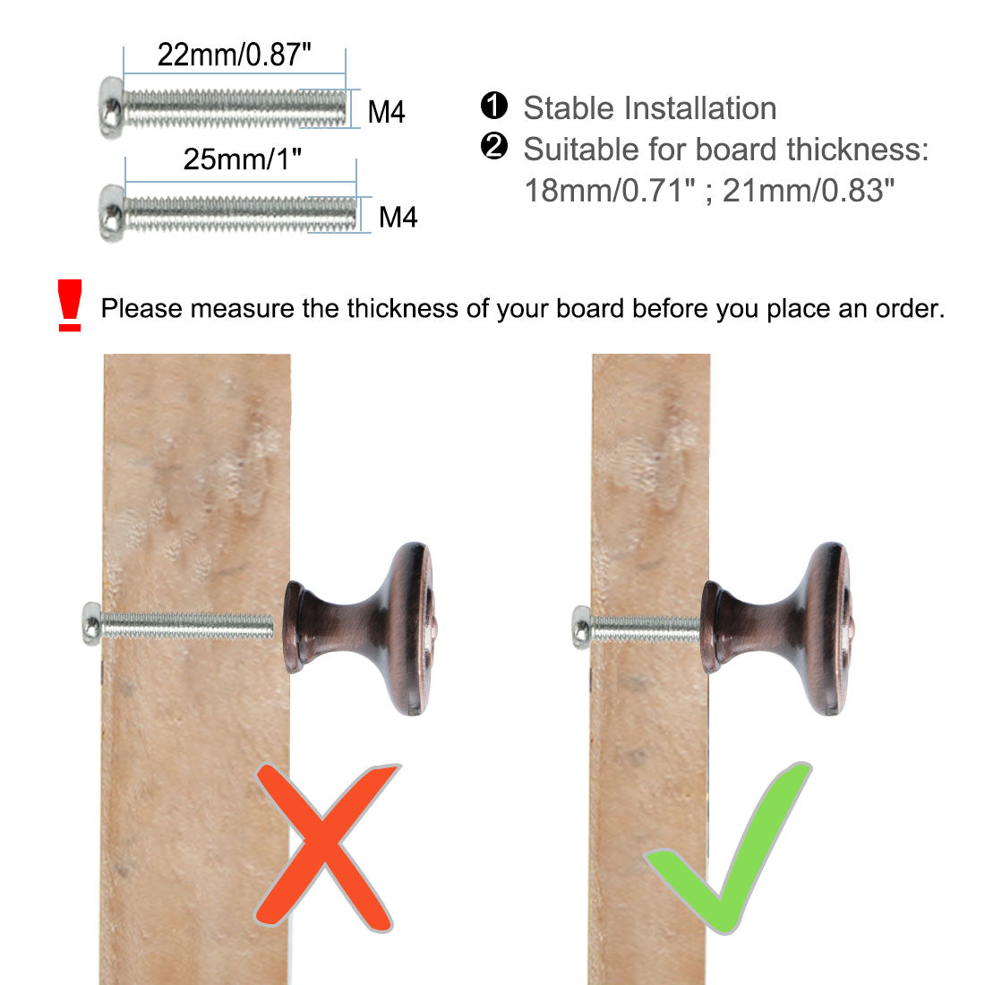 Harfington Zinc Alloy Knob Vintage Round Drawer Pull Handle Cabinet 26mm, 10pcs