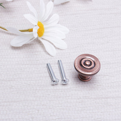 Harfington Zinc Alloy Knob Vintage Round Drawer Pull Handle Cabinet 26mm, 10pcs
