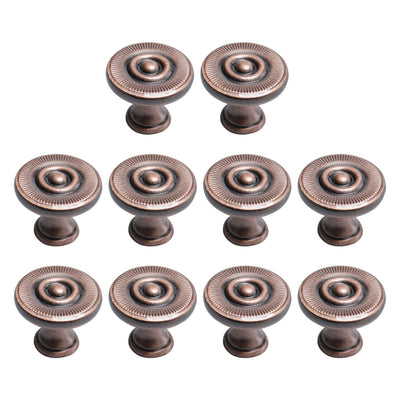 Harfington Zinc Alloy Knob Vintage Round Drawer Pull Handle Cabinet 26mm, 10pcs