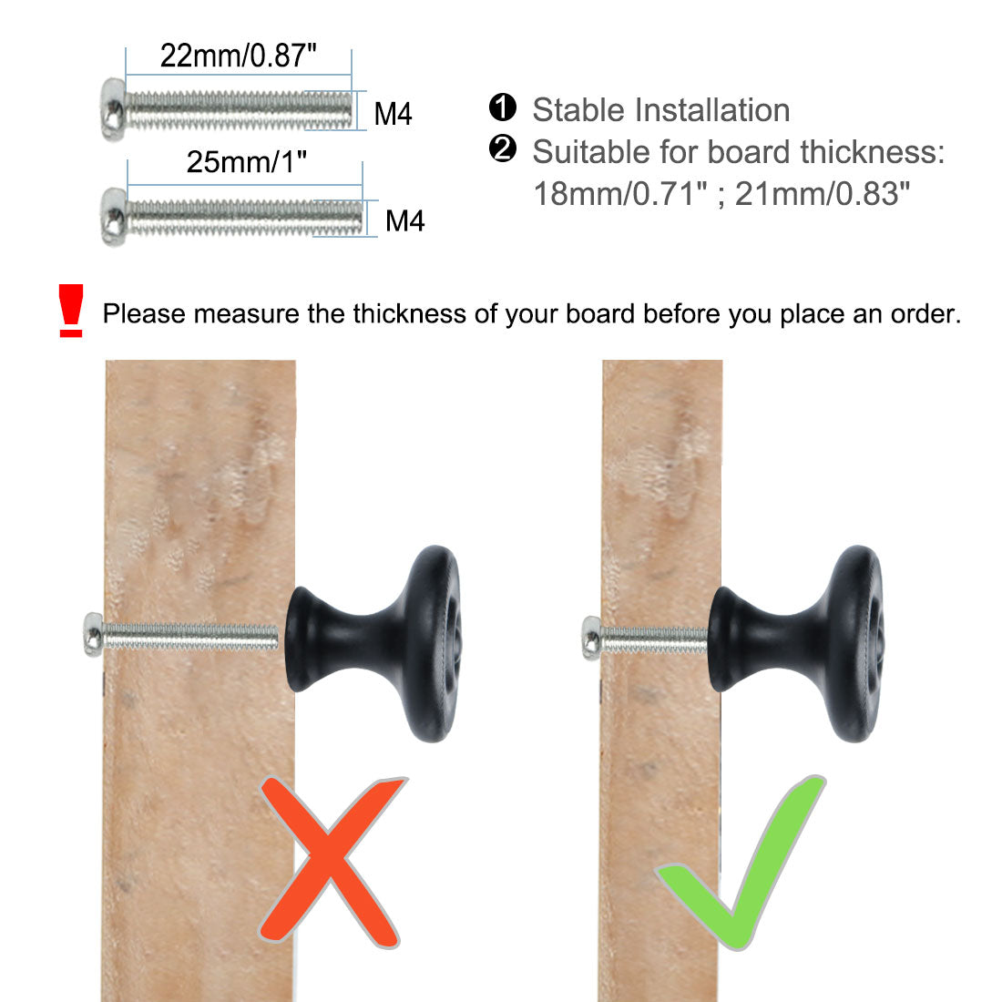 Harfington Zinc Alloy Knob Vintage Round Drawer Pull Handle Cabinet 26mm, 10pcs