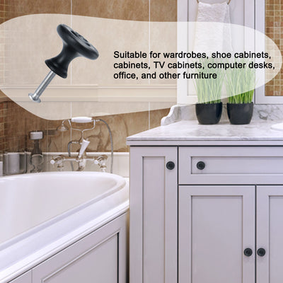 Harfington Zinc Alloy Knob Vintage Round Drawer Pull Handle Cabinet 26mm, 10pcs