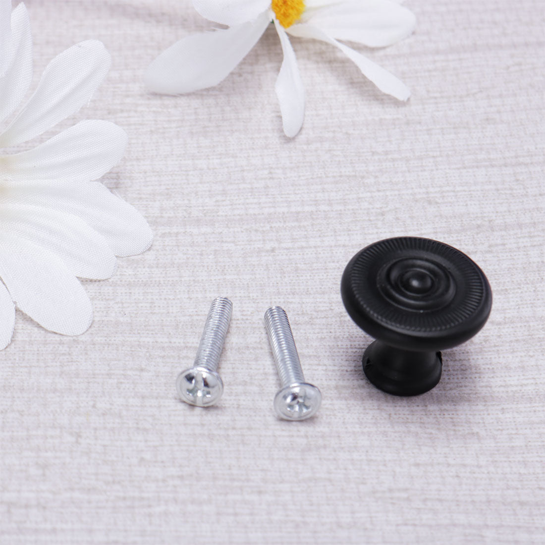 Harfington Zinc Alloy Knob Vintage Round Drawer Pull Handle Cabinet 26mm, 10pcs