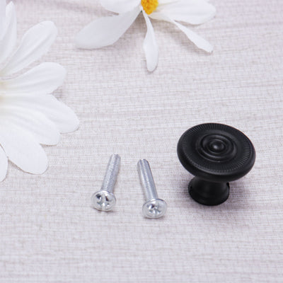 Harfington Zinc Alloy Knob Vintage Round Drawer Pull Handle Cabinet 26mm, 10pcs