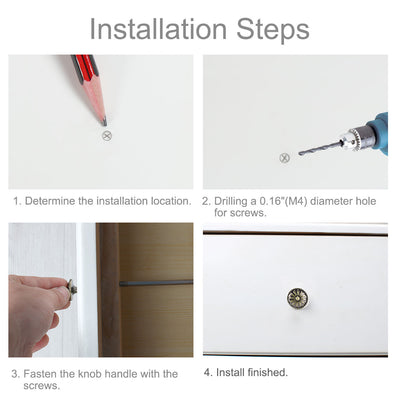 Harfington Drawer Knobs Metal Round Pull Handle for Dresser Cabinet 24mm, 5pcs