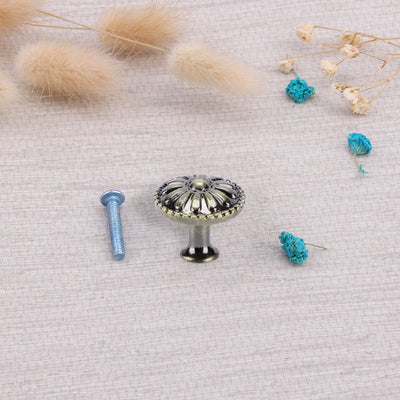 Harfington Drawer Knobs Metal Round Pull Handle for Dresser Cabinet 24mm, 5pcs