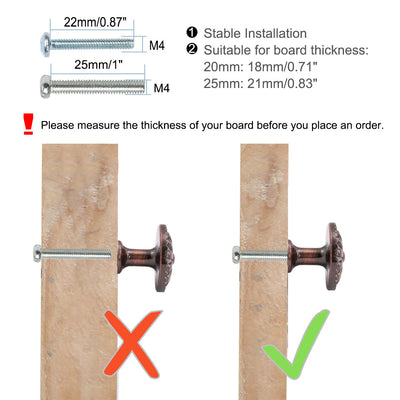 Harfington Drawer Knobs Metal Round Pull Handle for Dresser Cabinet 24mm, 5pcs