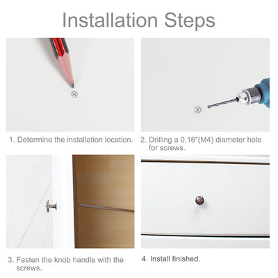 Harfington Drawer Knobs Metal Round Pull Handle for Dresser Cabinet 24mm, 5pcs