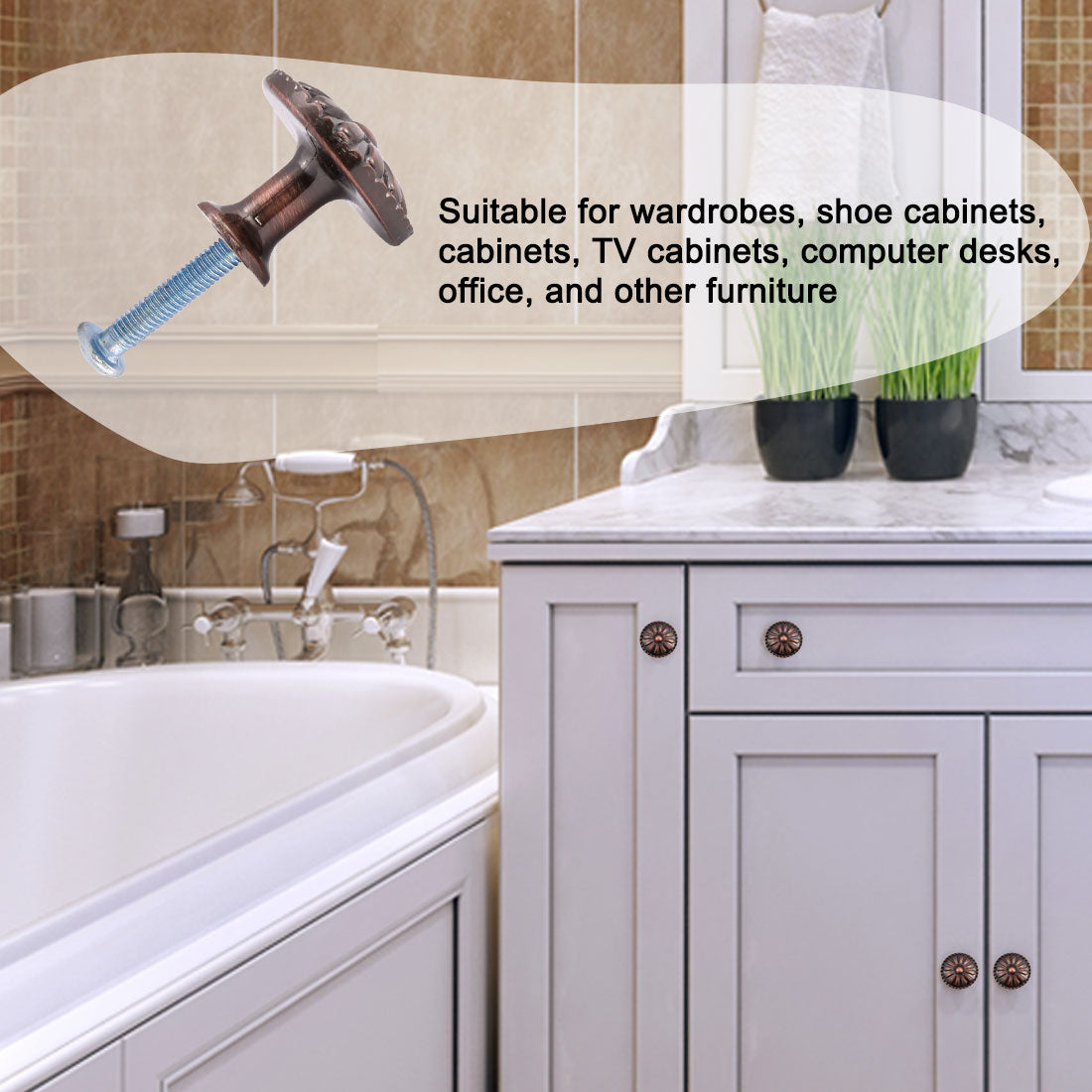 Harfington Drawer Knobs Metal Round Pull Handle for Dresser Cabinet 24mm 10pcs