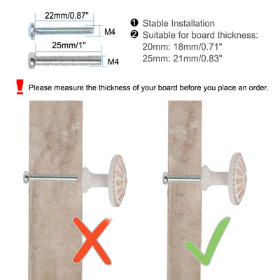 Harfington Drawer Knobs Metal Round Pull Handle for Dresser Cabinet 24mm, 5pcs