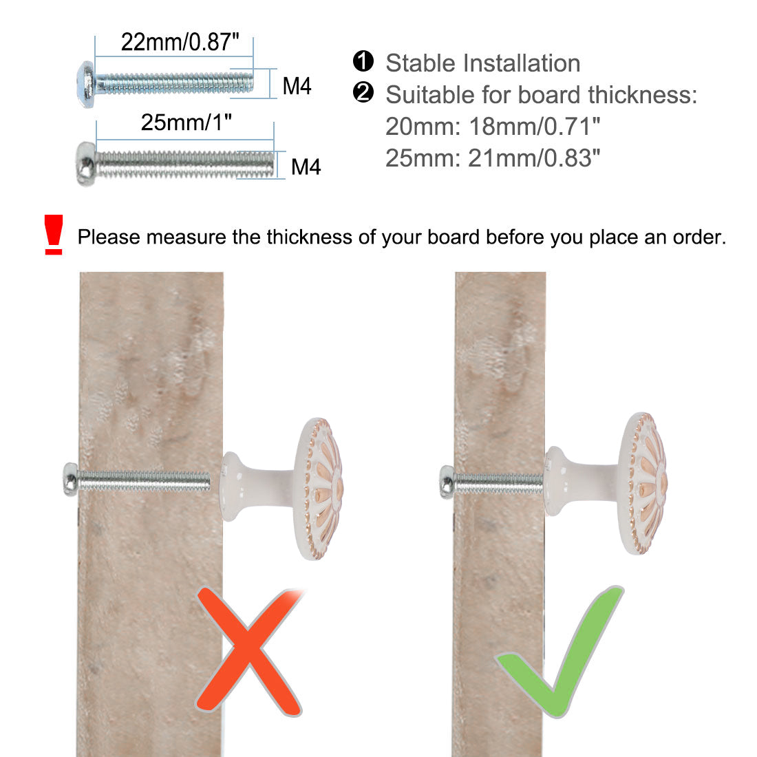 Harfington Drawer Knobs Metal Round Pull Handle for Dresser Cabinet 24mm 10pcs