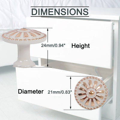 Harfington Drawer Knobs Metal Round Pull Handle for Dresser Cabinet 24mm 10pcs