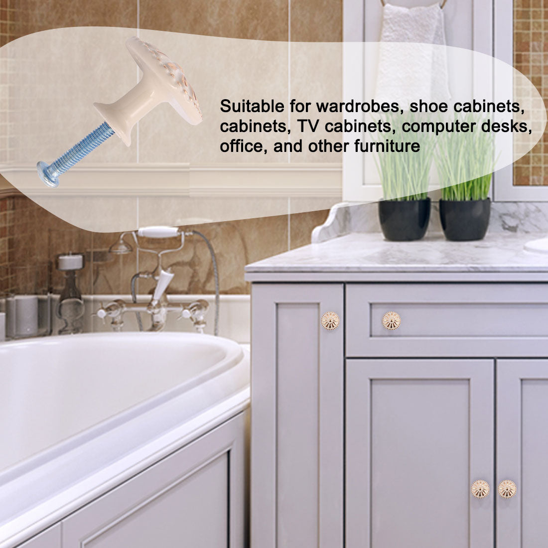 Harfington Drawer Knobs Metal Round Pull Handle for Dresser Cabinet 24mm 10pcs