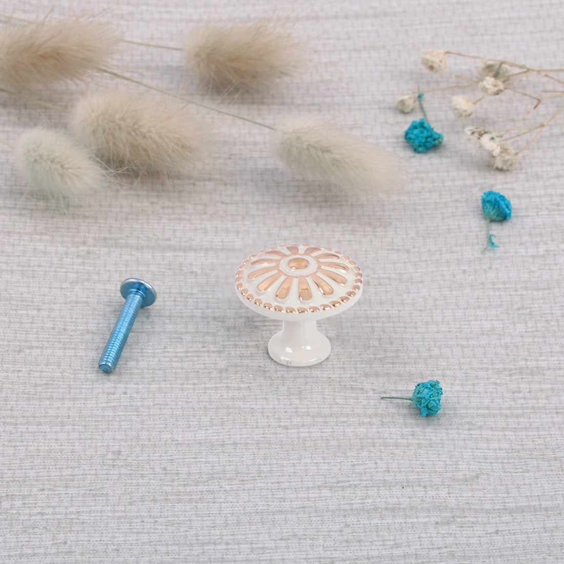 Harfington Drawer Knobs Metal Round Pull Handle for Dresser Cabinet 24mm 10pcs