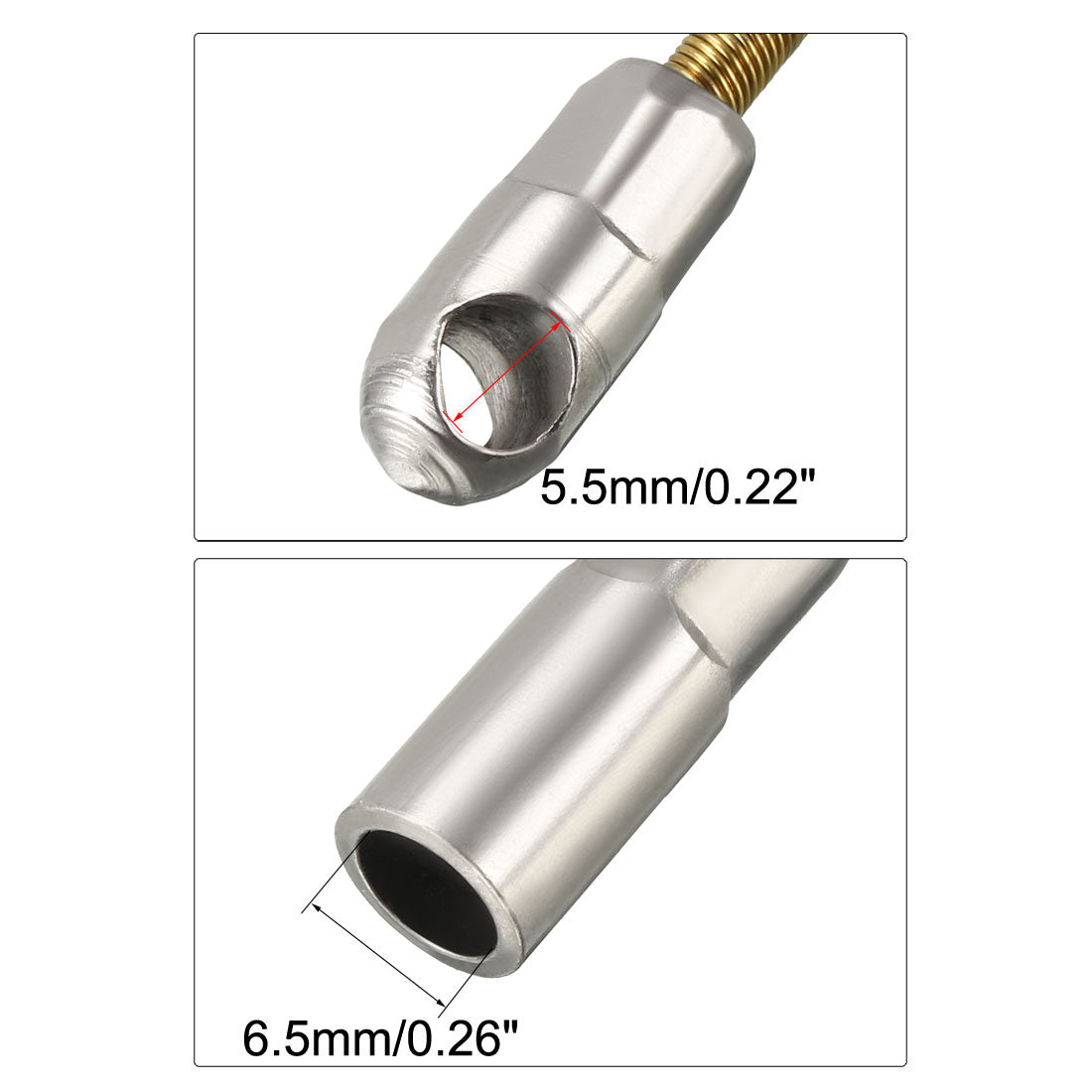 Harfington 165mm/6.5inch Flexible Fish Tape Replacement Leader Wire Cable Puller for 6.5mm Fish Tape