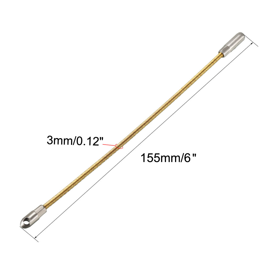 Harfington 155mm/6-inch Flexible Fish Tape Leader Wire Cable Puller for 4mm Wire Puller