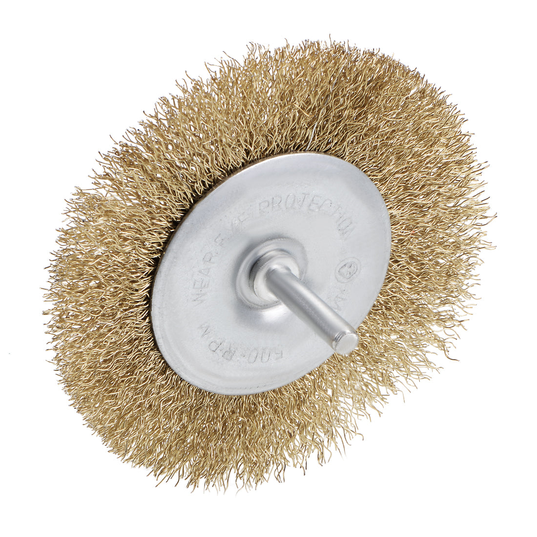 Harfington 4-Inch Wire Wheel Brush Bench Copper Plated Crimped Steel 1/4-Inch Shank 5 Pcs