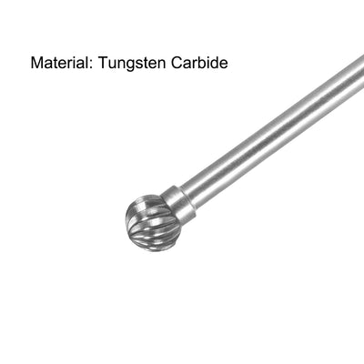 Harfington Tungsten Carbide Rotary Files Single Cut Ball Shape 1pcs