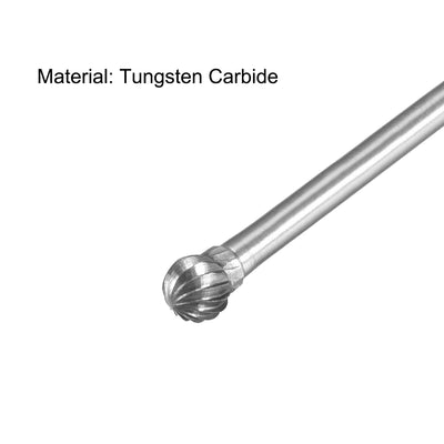 Harfington Tungsten Carbide Rotary Files Single Cut Ball Shape 2pcs