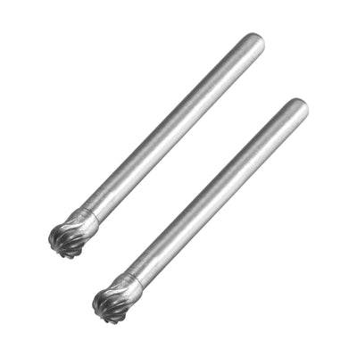 Harfington Tungsten Carbide Rotary Files Single Cut Ball Shape 2pcs