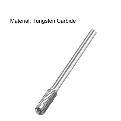 Harfington Single Cut Rotary Burrs File Radius Cylinder Shape 1/8" Shank and 4 mm Head 2pcs
