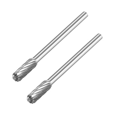 Harfington Single Cut Rotary Burrs File Radius Cylinder Shape 1/8" Shank and 4 mm Head 2pcs