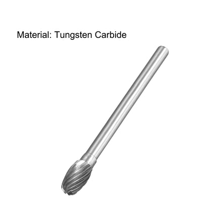 Harfington Single Cut Rotary Burrs File Oval Shape with 1/8" Shank and 5 mm Head Size 2pcs