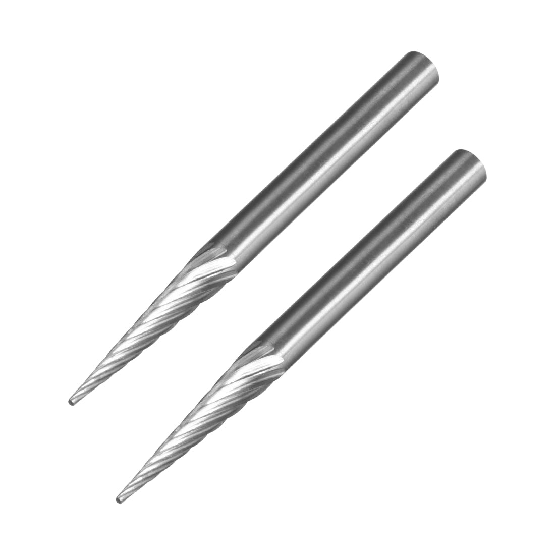 Harfington Single Cut Rotary Burrs File Pointed Cone M Type 1/8" Shank 1/8" Head Size 2pcs
