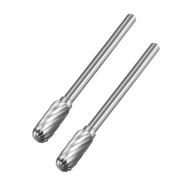 Harfington Single Cut Rotary Burrs File Radius Cylinder Shape w 1/8" Shank 5 mm Head 2pcs
