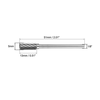 Harfington Single Cut Rotary Burrs File Cylinder Shape 1/8" Shank and 5 mm Head Size