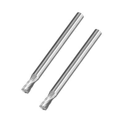 Harfington Single Cut Rotary Burrs File Cylinder Shape with 1/8" Shank and 1/8" Head 2pcs