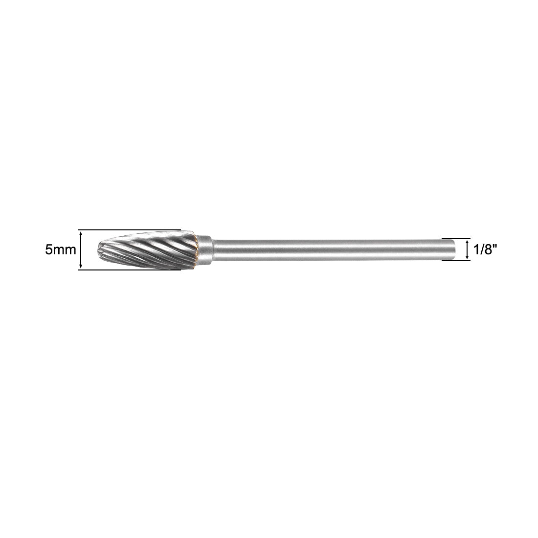 Harfington Single Cut Rotary Burrs File Tree Shape with 1/8" Shank and 5 mm Head Size 2pcs