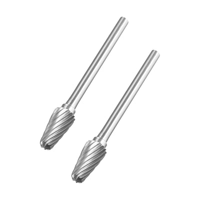 Harfington Single Cut Rotary Burrs File Tree Shape with 1/8" Shank and 5 mm Head Size 2pcs
