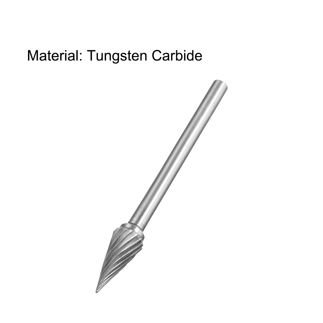 Harfington Single Cut Rotary Burrs File Pointed Cone Shape w 1/8" Shank 1/4" Head Size 2pcs