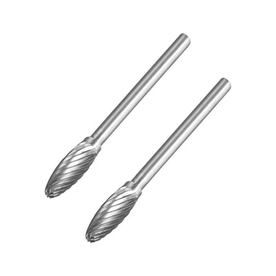 Harfington Single Cut Rotary Burrs File Oval Shape F Type 1/8" Shank 1/4" Head Size 2pcs