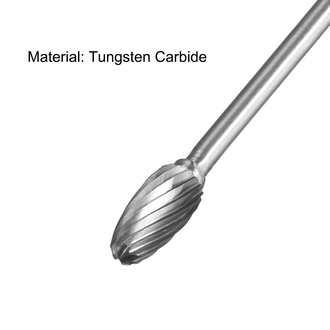 Harfington Single Cut Rotary Burrs File Flat Top Tree Shape w 1/8" Shank and 1/4" Head Size